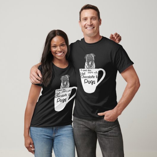 Goedemorgen Hot Chocolade Pug T-shirt (Unisex)