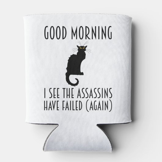 Goedemorgen, ik zie dat de Assassins zijn mislukt Blikjeskoeler (Achterkant)