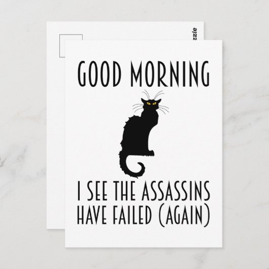Goedemorgen, ik zie dat de Assassins zijn mislukt Briefkaart (Voorkant / Achterkant)