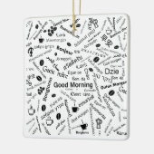Goedemorgen in alle talen van het woord keramisch ornament (Links)