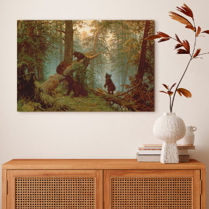 Goedemorgen in een Pine Forest, 1889 Canvas Afdruk