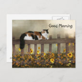 Goedemorgen kat calico briefkaart (Voorkant / Achterkant)