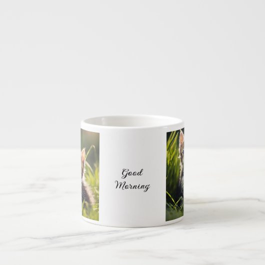 "Goedemorgen" Kitten Espresso Kop (Voorkant)