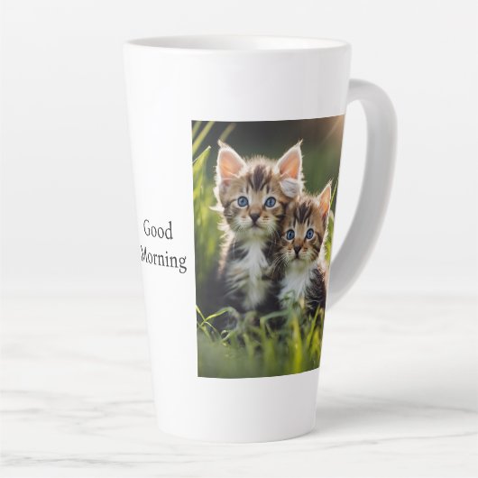 "Goedemorgen" Kitten Latte Mok (Rechterhoek)