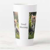 "Goedemorgen" Kitten Latte Mok (Voorkant)