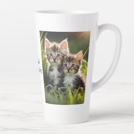 "Goedemorgen" Kitten Latte Mok (Rechts)