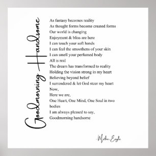 Goedemorgen knap liefdesgedicht muurkunst poster