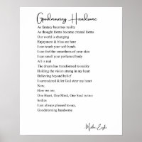 Goedemorgen knappe liefdesgedicht poster muurkunst