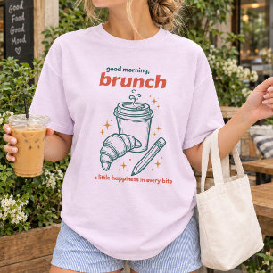 Goedemorgen Koffie en Croissants Geluk T-shirt