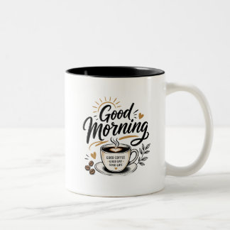 Goedemorgen Koffiemok Ontwerp | Goede Koffie Goed Tweekleurige Koffiemok
