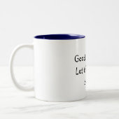 Goedemorgen, laat de stress beginnen tweekleurige koffiemok (Links)