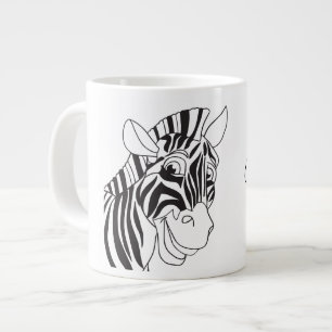 Goedemorgen, liefdevol Zebra zwart-wit Extra Grote Beker