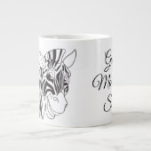 Goedemorgen, liefdevol Zebra zwart-wit Extra Grote Beker (Voorkant)