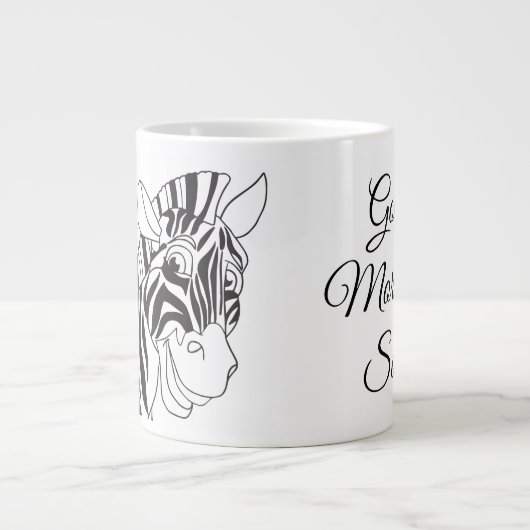 Goedemorgen, liefdevol Zebra zwart-wit Extra Grote Beker (Voorkant)