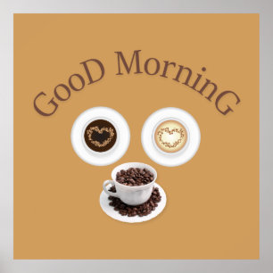 Goedemorgen met koffie poster