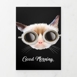 Goedemorgen, mijn kat Meow   Cute Gift   Kat Lover Drieluik Aankondiging