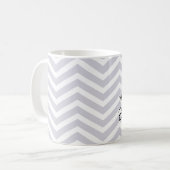 Goedemorgen mooi! Dawn Gray Chevron patroon Koffiemok (Voorkant links)