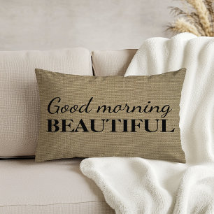 Goedemorgen mooi Linnen Texture Throw Decoratief Kussen