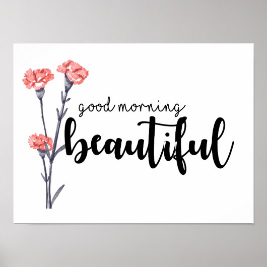 Goedemorgen mooi met anjers poster (Voorkant)