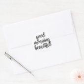 Goedemorgen mooi ronde sticker (Envelop)