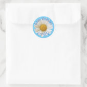 Goedemorgen mooi White Daisy Blue Ronde Sticker (Tas)