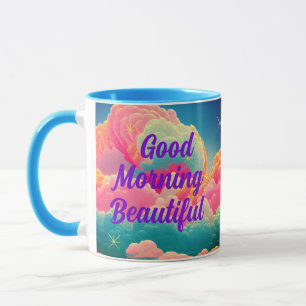 Goedemorgen mooie pastelwolken mok