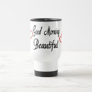 Goedemorgen Mooie Rode Hart Liefde Bruiloft Reisbeker