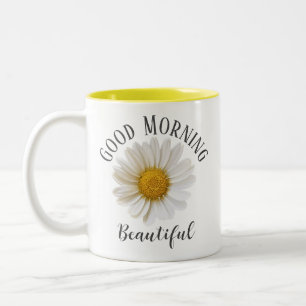 Goedemorgen mooie Witte Daisy Tweekleurige Koffiemok