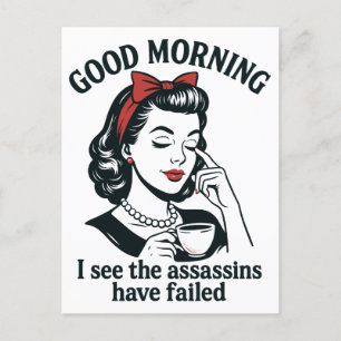 Goedemorgen moordenaars mislukt feestdagenkaart