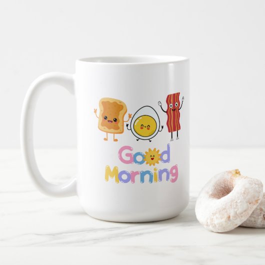 Goedemorgen Ontbijt 😁 koffie mok 15oz (Met donut)