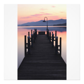 Goedemorgen op het dok Lake George New York Foto Afdruk