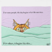 Goedemorgen Oranje Kat Grappig Fleece Deken (Voorkant (Horizontaal))