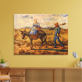 Goedemorgen, Peasant Couple van Vincent van Gogh Canvas Afdruk (Insitu (Woonkamer))