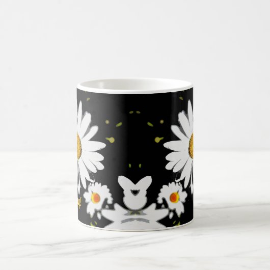 Goedemorgen! Rustige Farmhouse Daisy Art Custom Koffiemok (Center)