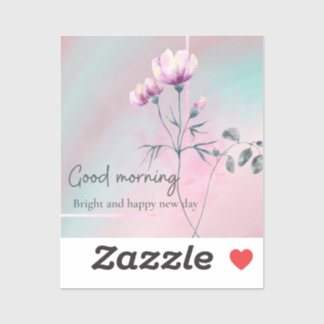 Goedemorgen sticker in mooie kleuren.