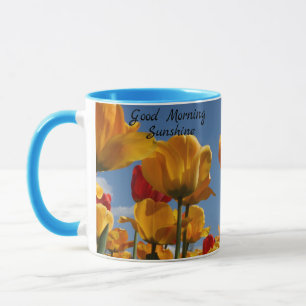 Goedemorgen Sunshine Tulpen Blue Sky Koffie Gift Mok