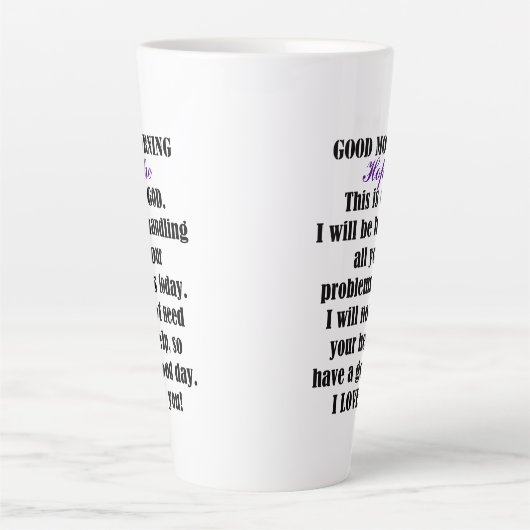 Goedemorgen van GOD naar hoop Latte Mok (Voorkant)