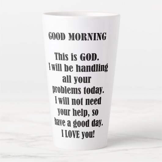 Goedemorgen van GOD (personaliseren) Latte Mok (Voorkant)
