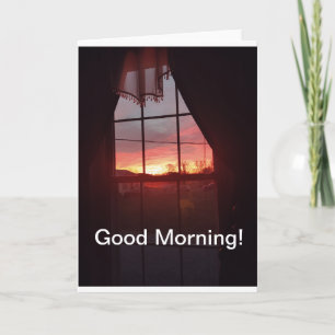 Goedemorgen voor een nieuwe dag, mooie zonsopgang, kaart