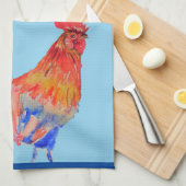Goedemorgen Waterverf Red Rooster Kitchen Towel Theedoek (Quarter Fold)
