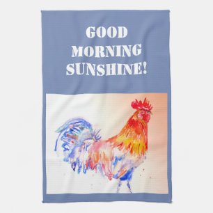 Goedemorgen Waterverf Red Rooster Kitchen Towel Theedoek