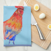 Goedemorgen Waterverf Red Rooster Kitchen Towel Theedoek (Quarter Fold)