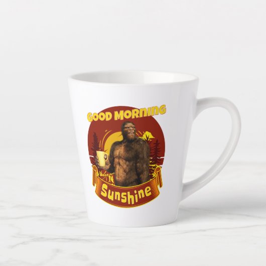 Goedemorgen zonneschijn Funny Bigfoot Latte Mok (Rechts)