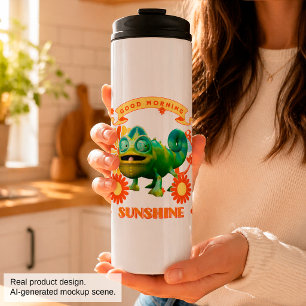 Goedemorgen Zonneschijn Grappige Kameleon Thermosbeker