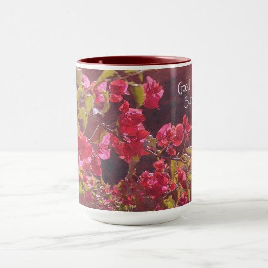 Goedemorgen Zonneschijn Rood Roze Bloem Mok Cup (Midden)