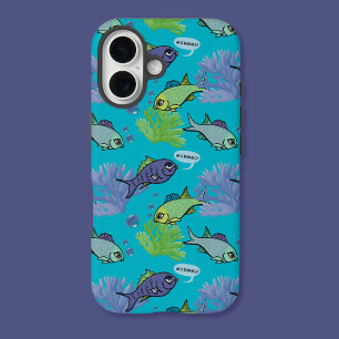 Goedemorgen Zwemmen Vis Koraal Reef Patroon iPhone 16 Hoesje