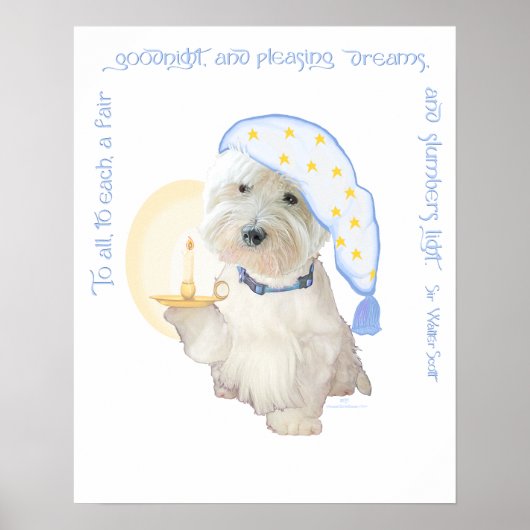 Goedenacht Blauw Poster (Voorkant)