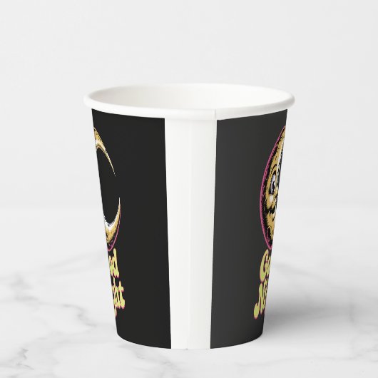 Goedenacht Retro Moon Papieren Bekers (Rechts)