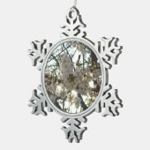 Goedenavond Cherry Blossom II Spring Sunset Tin Sneeuwvlok Ornament (Rechts)