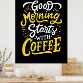 Goedendag cadeau, begin morgen met koffie poster (Keuken)